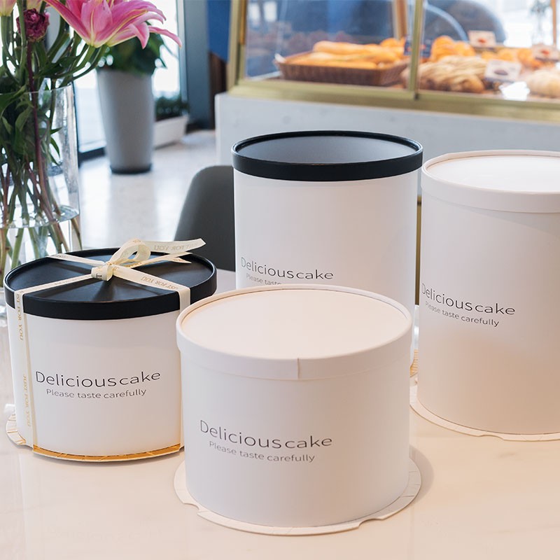 喜多烘焙欧式烫金6 8 10寸蛋糕盒加高六八十双层生日圆形蛋糕盒