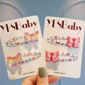 儿童可爱蝴蝶刘海发夹bb夹小女孩公主卡通碎发边夹后脑勺夹子头饰