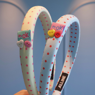 韩系儿童时尚 波点发箍发卡甜美百搭刘海压发头饰女童公主防滑头箍