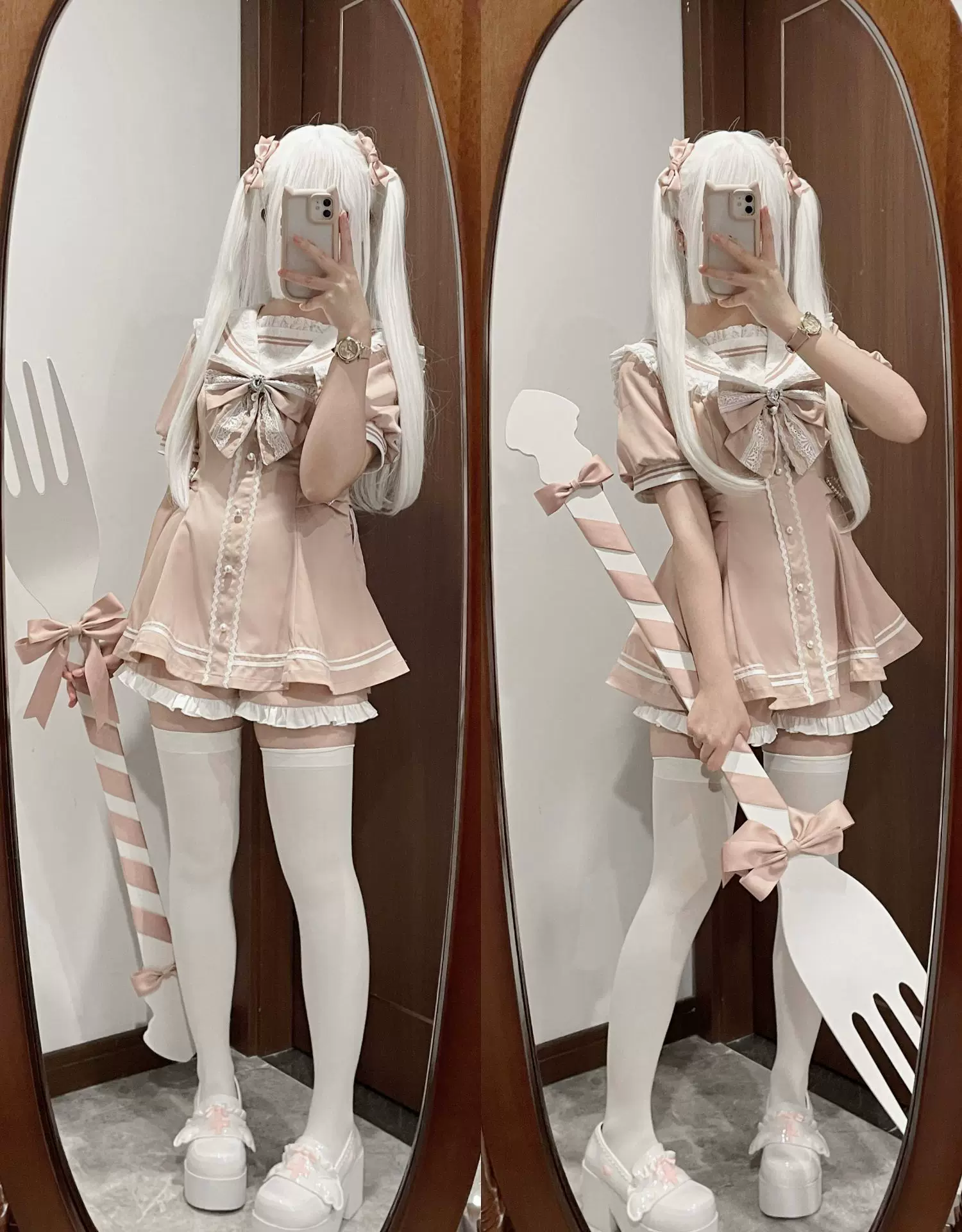Genuine Japanese cute white set, (Physicals)