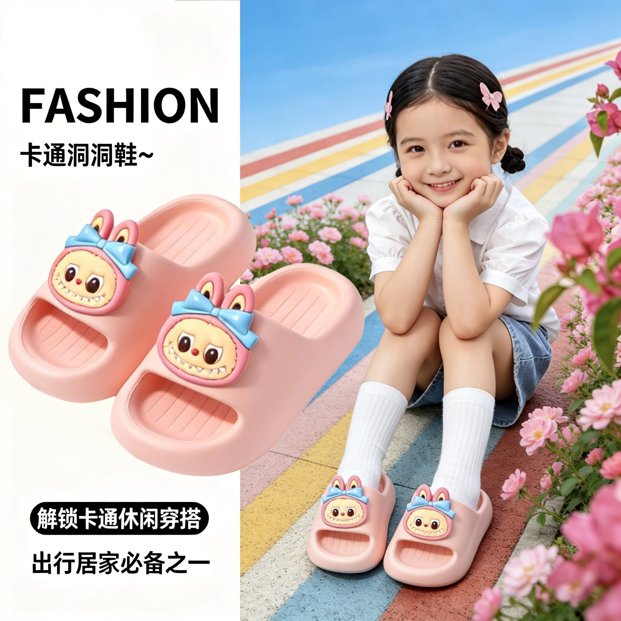 女童拖鞋亲子EVA居家防滑静音无味2026新款夏季可爱女孩儿童凉拖