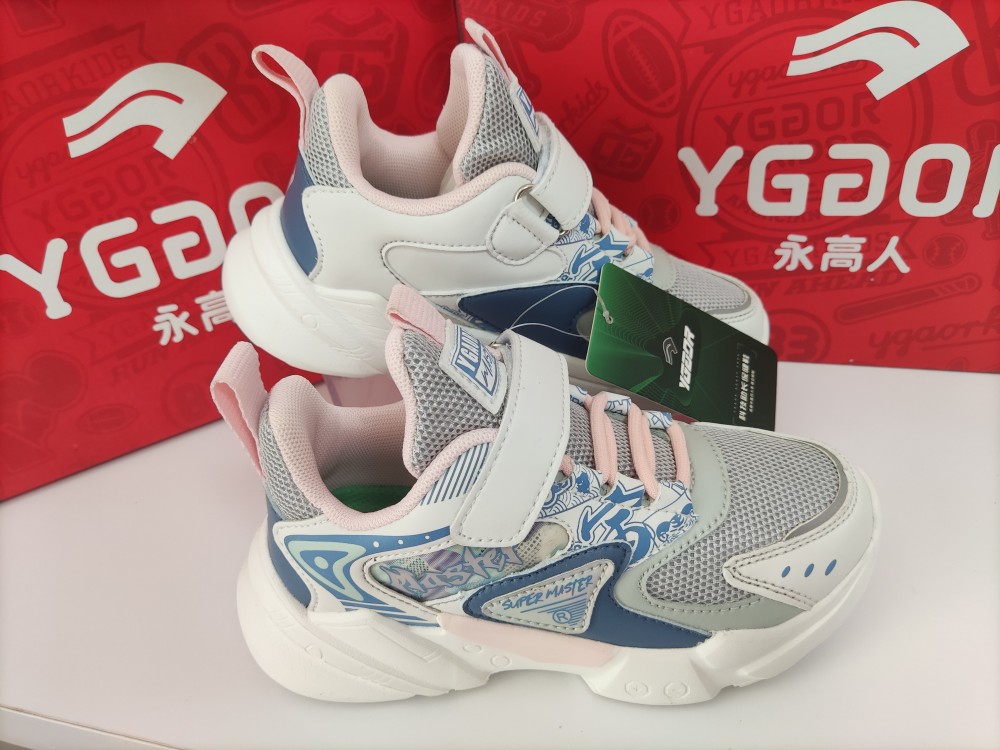 永高人春秋女童學(xué)生粘扣科技助長除臭耐磨休閑運(yùn)動(dòng)鞋網(wǎng)鞋23003