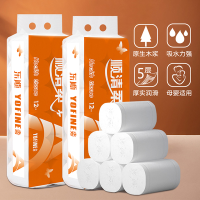 顺清柔卫生纸3kg2提装厕纸家用