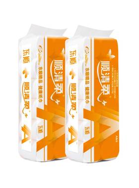 顺清柔卫生纸 3kg 2提装家用卷纸厕纸手纸3000g批发包邮