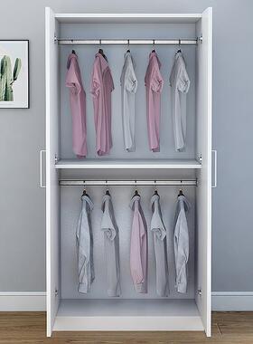 两门衣柜全挂衣式简易单人小户型出租房家用60长70 90宽50cm衣橱
