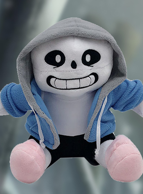 传说之下同款玩偶Frisk僵尸娃娃Undertale周边 蓝sans骷髅人公仔