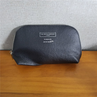 英国航空专用定制THE WHITE COMPANY皮质化妆包收纳包手包