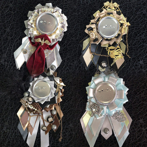 吧唧托银灰色系手作洛丽塔配饰