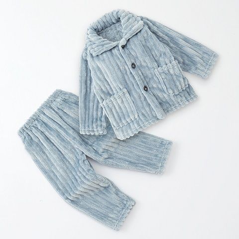 秋冬款儿童法兰绒睡衣男童女童中大童珊瑚绒男宝宝保暖家居服