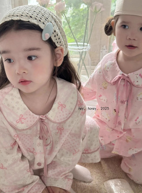 Heyhoney大小卷25春秋女童家居服长袖薄款睡衣套装可爱卡通洋气