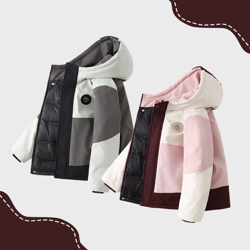 2024年冬季儿童羽绒服滑雪服户外防风冬装三合一冲锋衣防风保暖