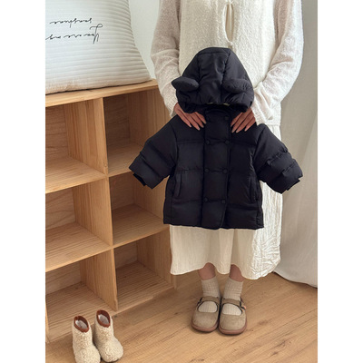 儿童羽绒服冬季婴儿宝宝羽绒外套加厚连帽中长款白鸭绒外出服 a类