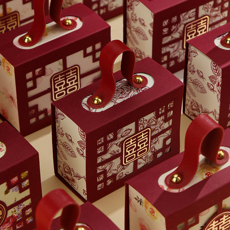 中式手提镂空喜糖盒结婚