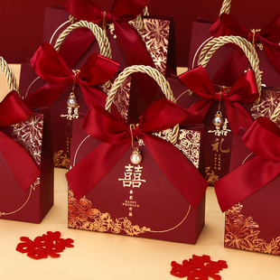 喜糖盒子2025新款结婚专用婚礼高级感伴手礼盒回礼批发装糖果空盒