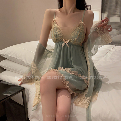 Resistu家居服吊带睡裙网纱花边