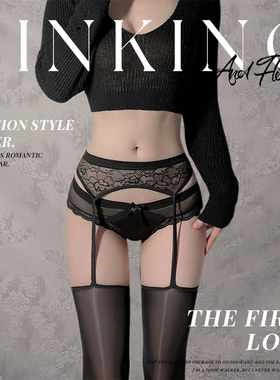 RESISTU秘境 性感油光吊带丝袜蕾丝过膝油亮一体式薄黑丝袜女高筒