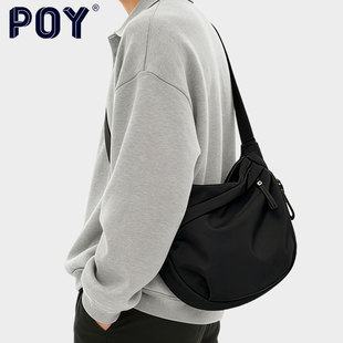 Poy® 斜挎包男大容量包包通勤休闲百搭单肩包日系潮牌学生托特包