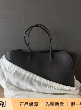 现货 The Row新款黑色荔枝纹牛皮marlo 14托特包手提包 男女 极简