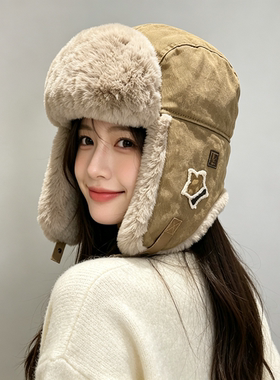 冬季韩系毛绒护耳防寒雷锋帽女