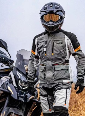 FEHER飞儿摩托车骑行服男女套装机车拉力服冬季保暖防水摩旅大码