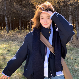 【祝绪丹同款】ELLE巴黎格调短款羽绒服女25冬季休闲百搭短外套