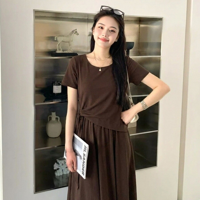 ELLE法式简约不规则连衣裙