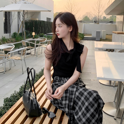 ELLE飘带绑带上衣女时尚设计感