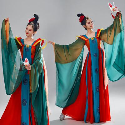高档汉唐长安玲珑同款古典舞灯会舞姬神秘美人兔子面具演出服舞蹈