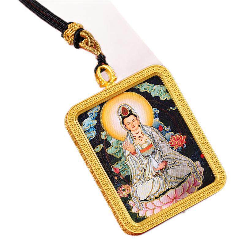 手绘描金唐卡大黑天千手观音吊坠五路财神挂件随身佛牌送挂绳,饰品/流行首饰/时尚饰品新,银饰项链,淘宝优惠券,粉丝福利购,淘宝优惠卷