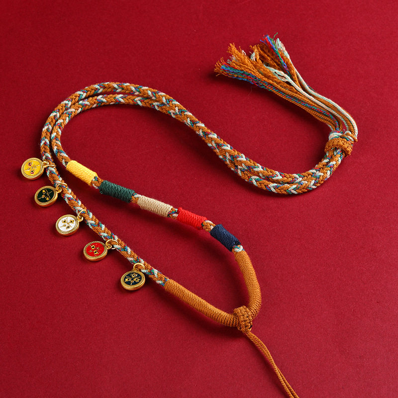 五路项链藏式手工编织棉线八股编织吊坠项链唐卡挂绳佛牌吊坠,饰品/流行首饰/时尚饰品新,银饰项链,淘宝优惠券,粉丝福利购,淘宝优惠卷
