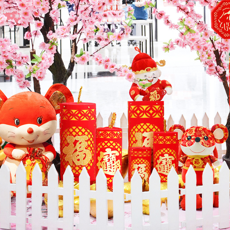 马年鞭炮装饰推头过年商