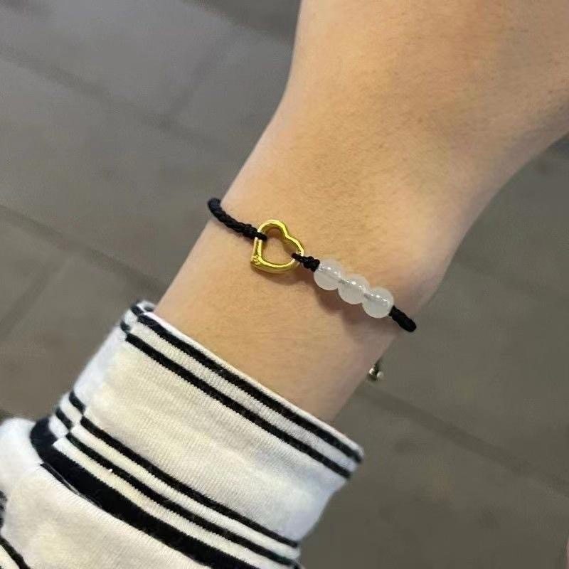 快手抖音同款爱心手链女玛瑙玉髓编织绳简约款情侣闺蜜生日礼物,饰品/流行首饰/时尚饰品新,银饰手链,淘宝优惠券,粉丝福利购,淘宝优惠卷
