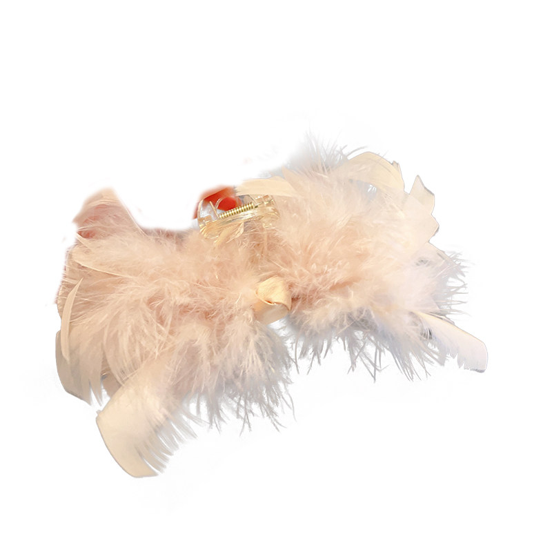 气质纯欲风鸵鸟毛羽毛抓夹大号女2025新款小众鲨鱼夹氛围感发夹女,电子元器件市场,鳄鱼夹/弹簧夹/电夹,淘宝优惠券,粉丝福利购,淘宝优惠卷