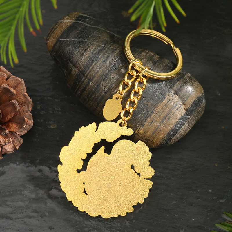 AR钥匙扣可爱新款动物园梅花鹿浣熊车钥匙扣书包装饰物情侣钥匙链