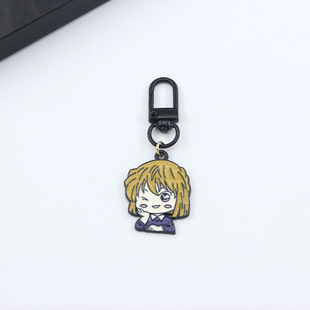 名侦探柯南卡通动漫周边合金钥匙扣灰原哀基德工藤新一书包挂件