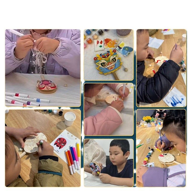 京剧脸谱手绘拨浪鼓diy材料包国庆节手工幼儿园儿童创意涂鸦绘画,商务/设计服务,礼品/工艺品/饰品设计,淘宝优惠券,粉丝福利购,淘宝优惠卷
