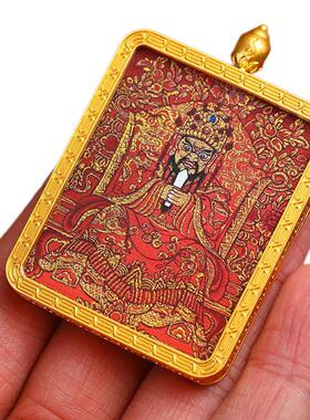 五爷描金唐卡画像金色配