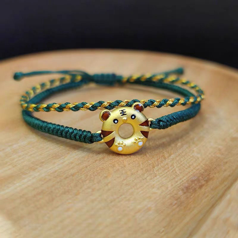 老虎手链女甜甜圈生肖虎红绳编制情侣闺蜜虎年手绳珠子生肖链条,饰品/流行首饰/时尚饰品新,银饰手链,淘宝优惠券,粉丝福利购,淘宝优惠卷