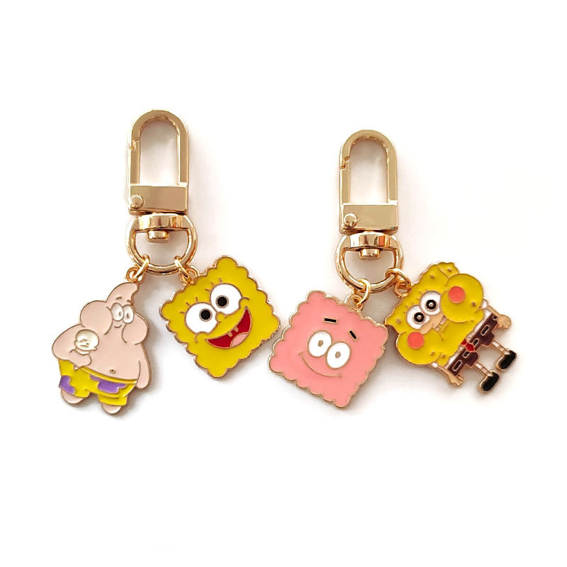 创意可爱卡通动漫海绵宝宝派大星汽车钥匙扣AirPods2包包挂件挂饰,五金/工具,工业管道及配件,淘宝优惠券,粉丝福利购,淘宝优惠卷