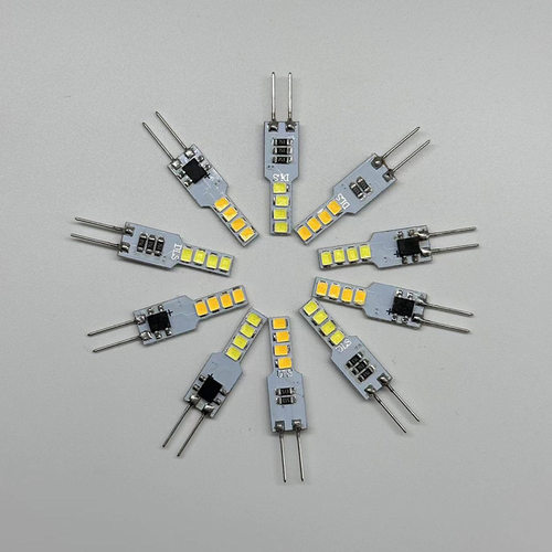 ledG4萤火虫灯珠 8珠裸灯水晶硅胶玉米灯珠 220v三色变光玉米灯珠