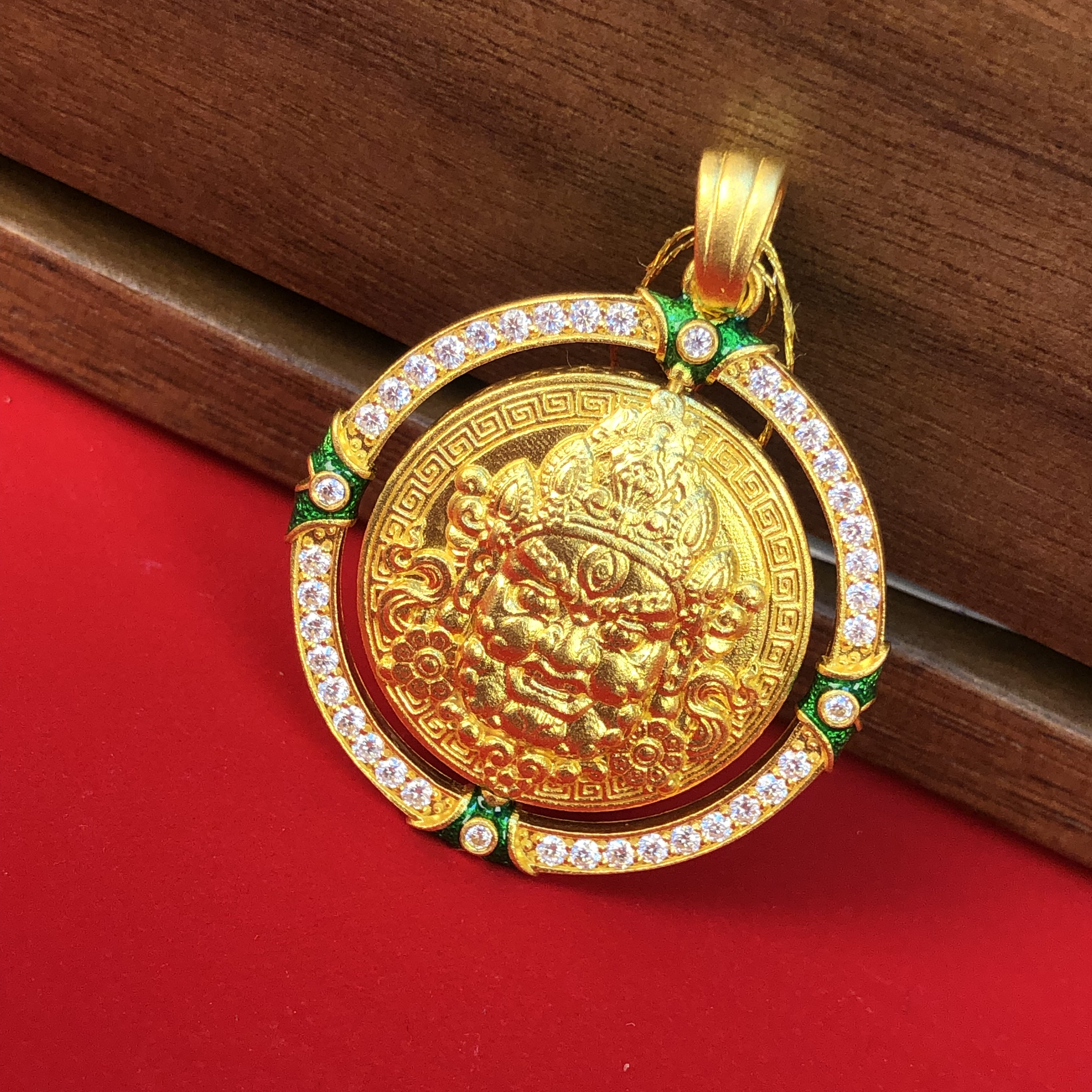 黄金999足金黄财神吊坠