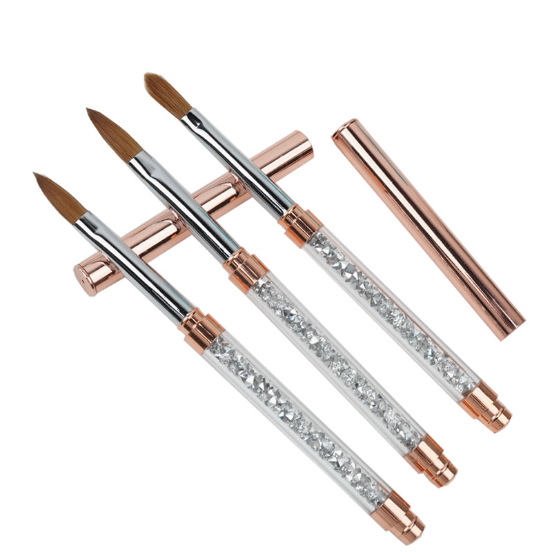 美甲笔水晶笔貂毛水晶甲延长指甲刷雕花水晶粉笔琉璃甲延长水晶笔