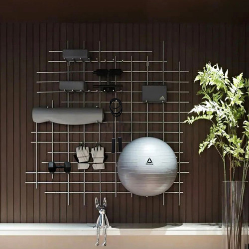 家居家庭健身定制洞洞板运动哑铃瑜伽器材墙上收纳架悬空置物架