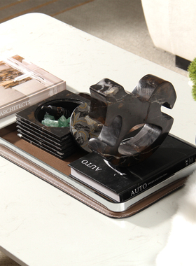 八度空间现代简约样板间售楼处大理石香薰扩香器马套装组合摆件