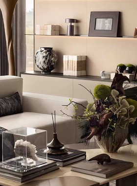 【八度空间】轻奢现代样板间电视柜书房置物架装饰画花器饰品摆件