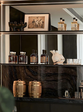 厨房橱柜花器仿真玻璃酒具酒杯套装现代轻奢样板间展厅摆件软装