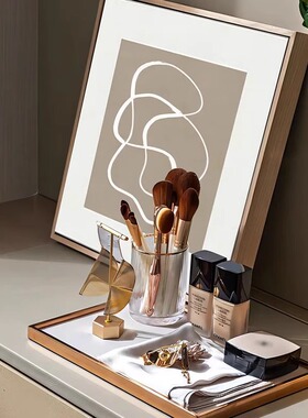 【八度空间】轻奢现代样板房售楼处梳妆台化妆刷装饰画软装摆件