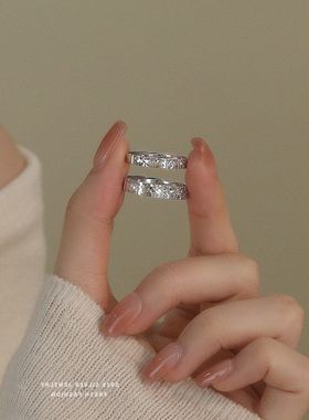 碎冰冰纯银礼物百搭极简同款指环