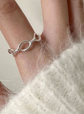 简约925纯银耐看款戒指镂空J5373