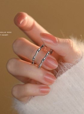 竹节创意青梅竹马足银简约纯银